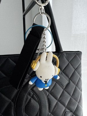 New Miffy White Blue Skirt Rabbit & Headphones - Unique KeyChain & Bag Charm