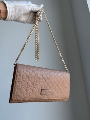 GUCCI Shoulder Wallet Folded Long Wallet Crossbody 3WAY Micro Guccisima Full Set