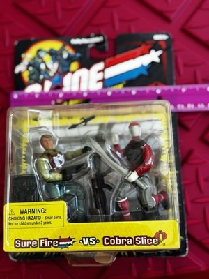 GI Joe Sure Fire vs Cobra Slice 2 pack Figure Set New in Box 2002 HASBRO