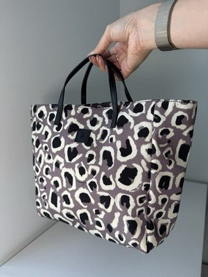 Auth GUCCI leopard Hand Bag Tote Bag