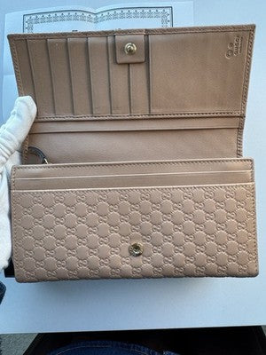 GUCCI Shoulder Wallet Folded Long Wallet Crossbody 3WAY Micro Guccisima Full Set