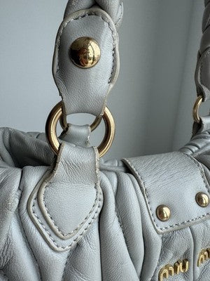 Auth Miu Miu Shoulder Bag Matelasse Gather Handbag 2WAY Shoulder Bag
