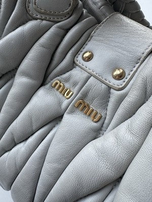 Auth Miu Miu Shoulder Bag Matelasse Gather Handbag 2WAY Shoulder Bag