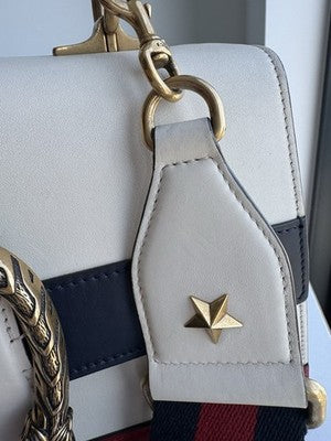 Gucci - Dionysus - White/Blue/Red Striped Leather Top Handle Bag