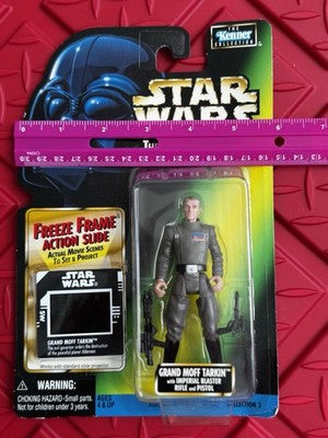 1997 Kenner Star Wars Action Figure Grand Moff Tarkin with Freeze Frame Slide