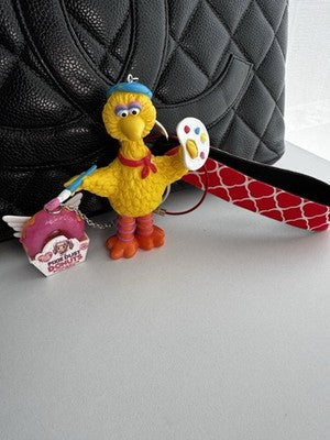 Sesame Street Big Bird Plus Donuts Figure Toy - A Unique Keychain & Bag Charm