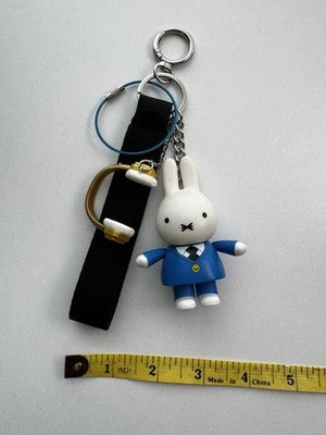 New Miffy White Blue Skirt Rabbit & Headphones - Unique KeyChain & Bag Charm