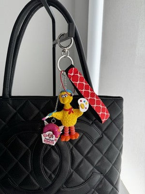 Sesame Street Big Bird Plus Donuts Figure Toy - A Unique Keychain & Bag Charm