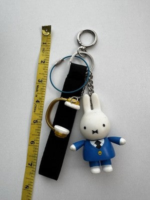 New Miffy White Blue Skirt Rabbit & Headphones - Unique KeyChain & Bag Charm