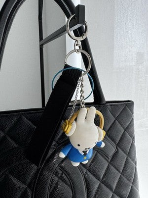New Miffy White Blue Skirt Rabbit & Headphones - Unique KeyChain & Bag Charm