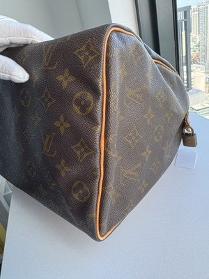 Louis Vuitton Monogram Leather Speedy 35 Boston Bag. As Is