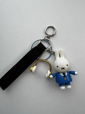 New Miffy White Blue Skirt Rabbit & Headphones - Unique KeyChain & Bag Charm