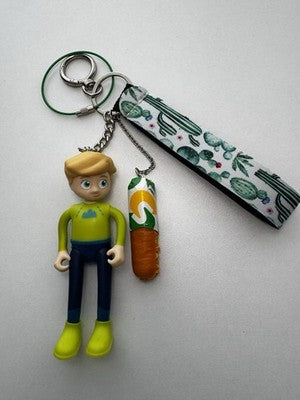 Hape Adventure Van Pretend Boy + Subway Sandwich - Unique Keychain & Bag Charm.