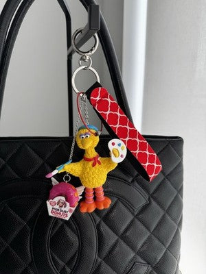 Sesame Street Big Bird Plus Donuts Figure Toy - A Unique Keychain & Bag Charm