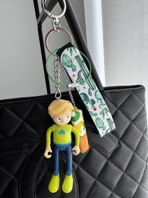 Hape Adventure Van Pretend Boy + Subway Sandwich - Unique Keychain & Bag Charm.