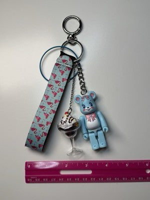 Medicom Bearbrick 48 Keychain series 48 artist Swimmer Bear With Ice Cream.