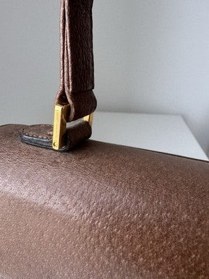 Valentino Garavani Bag Tan Brown Leather Satchel Top Handle Camel Logo Vintage
