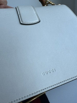 Gucci - Dionysus - White/Blue/Red Striped Leather Top Handle Bag