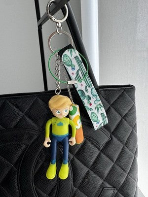 Hape Adventure Van Pretend Boy + Subway Sandwich - Unique Keychain & Bag Charm.