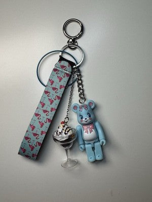 Medicom Bearbrick 48 Keychain series 48 artist Swimmer Bear With Ice Cream.
