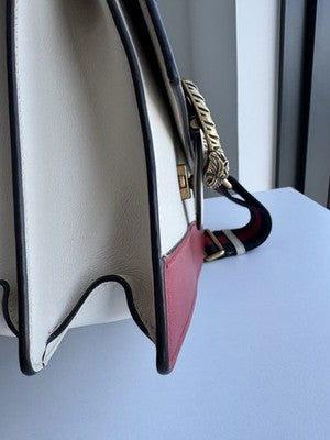 Gucci - Dionysus - White/Blue/Red Striped Leather Top Handle Bag
