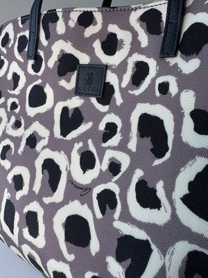 Auth GUCCI leopard Hand Bag Tote Bag