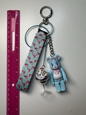 Medicom Bearbrick 48 Keychain series 48 artist Swimmer Bear With Ice Cream.