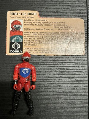 Hasbro G.I. Joe Cobra H.I.S.S. Driver Action Figure Loose Complete 1983