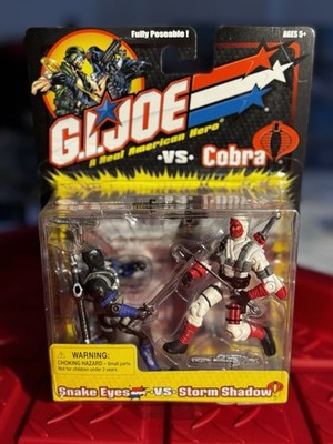 2001 Action Figure 2 Pack GI Joe Cobra Snake Eyes vs. Storm Shadow Hasbro NEW