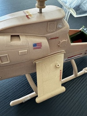 GI-JOE Locust Tan Dragonfly Helicopter Hasbro Pawtucket 1983 Rare. Near Complete