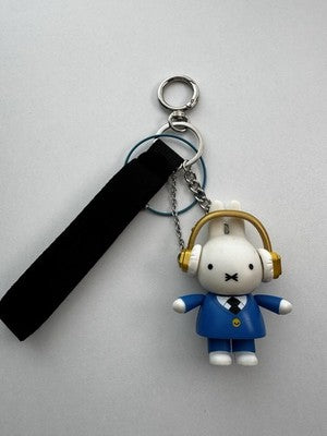 New Miffy White Blue Skirt Rabbit & Headphones - Unique KeyChain & Bag Charm