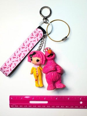 Sesame Street Elmo & Lalaloopsy Custom Made Keychain Backpack Clips. Hand Made