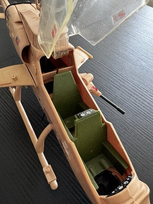 GI-JOE Locust Tan Dragonfly Helicopter Hasbro Pawtucket 1983 Rare. Near Complete