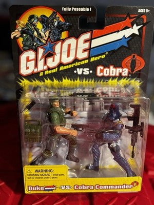 2001 Action Figure 2 Pack GI Joe Duke vs. Cobra Commander Hasbro NEW