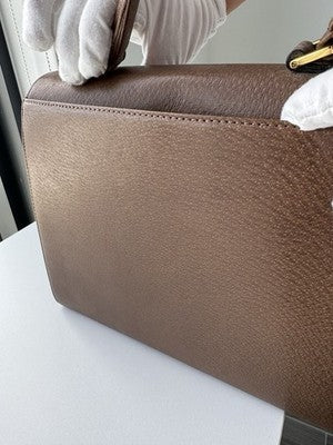 Valentino Garavani Bag Tan Brown Leather Satchel Top Handle Camel Logo Vintage