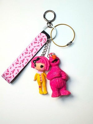 Sesame Street Elmo & Lalaloopsy Custom Made Keychain Backpack Clips. Hand Made