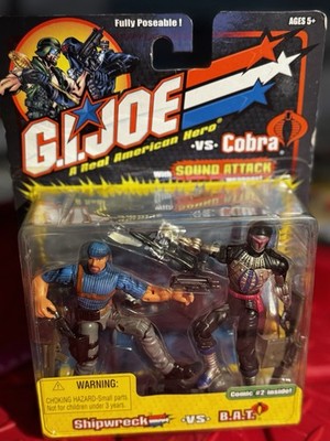 Brand New G.I. Joe Cobra Shipwreck vs B.A.T. (2002) Hasbro 3.75 Inch Figure Set