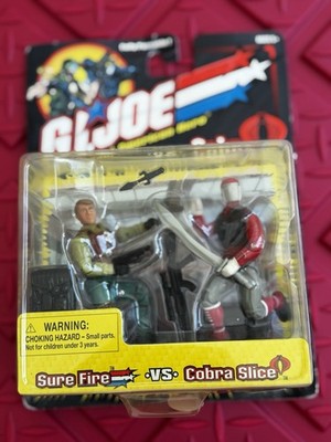 GI Joe Sure Fire vs Cobra Slice 2 pack Figure Set New in Box 2002 HASBRO