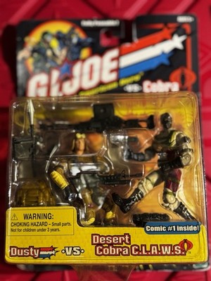 Vintage 2002 GI Joe DUSTY VS DESERT COBRA CLAWS Action Figure Toy Hasbro NEW!