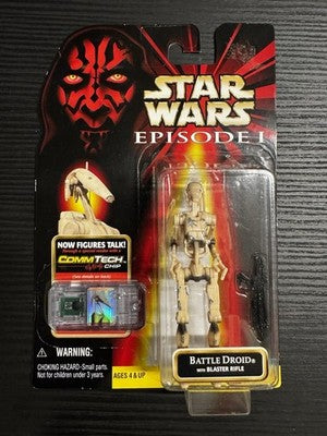 Star Wars Episode 1 Battle Droid W/ Blaster Rifle & Commtech Chip Action Figure