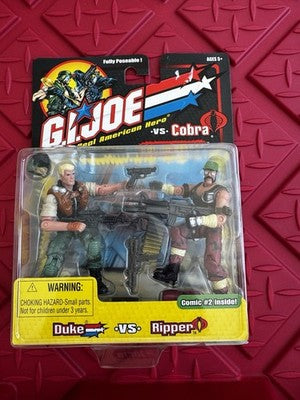 Gi Joe Vs Cobra Duke Vs Ripper Action Figures 2002 Hasbro Sealed