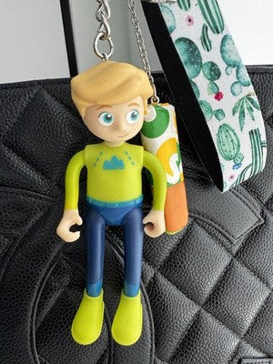 Hape Adventure Van Pretend Boy + Subway Sandwich - Unique Keychain & Bag Charm.